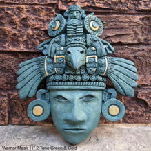 Load image into Gallery viewer, History Aztec Maya Artifact Warrior mask Sculpture Statue 11" Tall www.Neo-Mfg.com
