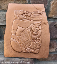 Load image into Gallery viewer, History Aztec Maya Itzamna Artifact Carved Sculpture Statue 13" Tall www.Neo-Mfg.com Wall art Codex