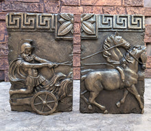 Load image into Gallery viewer, Charge of the Roman Charioteer Sculpture Statue White finish Chariot Horse 2pc Neo-mfg m4