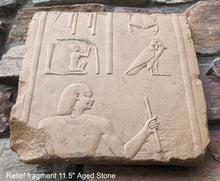 Load image into Gallery viewer, Egyptian Relief fragment wall plaque art Sculpture 11.5" www.Neo-Mfg.com Museum reproduction Penn