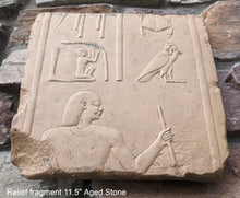 Load image into Gallery viewer, Egyptian Relief fragment wall plaque art Sculpture 11.5" www.Neo-Mfg.com Museum reproduction Penn