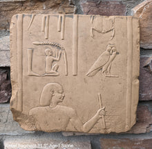 Load image into Gallery viewer, Egyptian Relief fragment wall plaque art Sculpture 11.5" www.Neo-Mfg.com Museum reproduction Penn