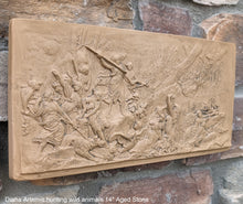 Load image into Gallery viewer, Roman Greek Diana Artemis hunting wild animals Wall Plaque Sculpture Fragment 14" Museum Quality www.Neo-Mfg.com