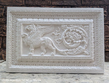 Load image into Gallery viewer, Griffin gryphon Acanthus Winged lion wall Sculpture plaque 14" www.Neo-Mfg.com Home decor mystical