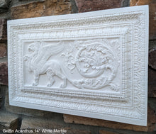 Load image into Gallery viewer, Griffin gryphon Acanthus Winged lion wall Sculpture plaque 14" www.Neo-Mfg.com Home decor mystical