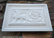 Load image into Gallery viewer, Griffin gryphon Acanthus Winged lion wall Sculpture plaque 14" www.Neo-Mfg.com Home decor mystical
