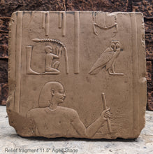 Load image into Gallery viewer, Egyptian Relief fragment wall plaque art Sculpture 11.5" www.Neo-Mfg.com Museum reproduction Penn