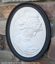 Load image into Gallery viewer, Victorian Cameo silhouette Sculpture wall Plaque Bas relief 11" www.Neo-Mfg.com right face East wind m20
