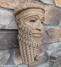 Load image into Gallery viewer, Assyrian king Sargon bust Carved Persian wall sculpture plaque 10.5" www.Neo-Mfg.com Museum Replica