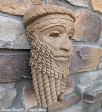Load image into Gallery viewer, Assyrian king Sargon bust Carved Persian wall sculpture plaque 10.5" www.Neo-Mfg.com Museum Replica