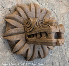 Load image into Gallery viewer, History Feathered Serpent Head of Quetzalcoaltl Aztec Maya Artifact Carved Sculpture Statue 12.25" Grand Size www.Neo-Mfg.com