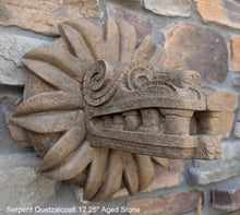 Load image into Gallery viewer, History Feathered Serpent Head of Quetzalcoaltl Aztec Maya Artifact Carved Sculpture Statue 12.25" Grand Size www.Neo-Mfg.com