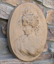 Load image into Gallery viewer, Victorian Cameo silhouette West Wind Sculpture wall Plaque Bas relief 14" www.Neo-Mfg.com left face c11