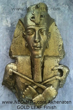 Load image into Gallery viewer, History Egyptian Pharaoh Akhenaten Amenhotep IV Sun god Sculptural wall relief bust Neo-Mfg 14"