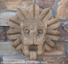 Load image into Gallery viewer, History Feathered Serpent Head of Quetzalcoaltl Aztec Maya Artifact Carved Sculpture Statue 12.25" Grand Size www.Neo-Mfg.com