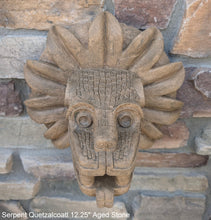 Load image into Gallery viewer, History Feathered Serpent Head of Quetzalcoaltl Aztec Maya Artifact Carved Sculpture Statue 12.25" Grand Size www.Neo-Mfg.com