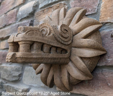 Load image into Gallery viewer, History Feathered Serpent Head of Quetzalcoaltl Aztec Maya Artifact Carved Sculpture Statue 12.25" Grand Size www.Neo-Mfg.com