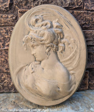 Load image into Gallery viewer, Victorian Cameo silhouette West Wind Sculpture wall Plaque Bas relief 14" www.Neo-Mfg.com left face c11