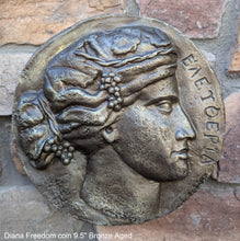 Load image into Gallery viewer, Roman Greek Diana Freedom coin Sculptural Wall relief plaque www.Neo-Mfg.com 9.5"