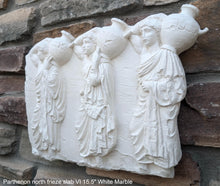 Load image into Gallery viewer, Roman Greek slab VI Parthenon north frieze three youths bearing hydriai Sculptural Wall relief www.Neo-Mfg.com 15.5"