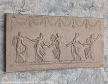 Load image into Gallery viewer, Roman Greek Bacchantes Dancing muses dance sculptural Wall frieze plaque relief www.Neo-Mfg.com 12"