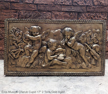 Load image into Gallery viewer, Eros Musical Cherub Cupid Greek Wall Sculpture Plaque Angels 17" www.NEO-MFG.com