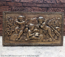 Load image into Gallery viewer, Eros Musical Cherub Cupid Greek Wall Sculpture Plaque Angels 17" www.NEO-MFG.com