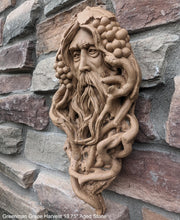 Load image into Gallery viewer, Nature Garden Greenman Grape Harvest Sculptural wall relief bust www.Neo-Mfg.com 13.75"