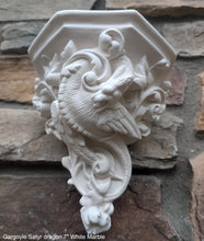 Load image into Gallery viewer, Gargoyle Satyr dragon wall Shelf corbel Grotesque goblin sculpture www.NEO-MFG.com 7" Mythical Dragon Bracket