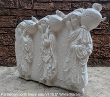 Load image into Gallery viewer, Roman Greek slab VI Parthenon north frieze three youths bearing hydriai Sculptural Wall relief www.Neo-Mfg.com 15.5"