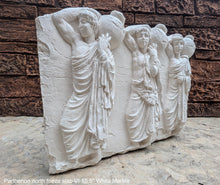 Load image into Gallery viewer, Roman Greek slab VI Parthenon north frieze three youths bearing hydriai Sculptural Wall relief www.Neo-Mfg.com 15.5"