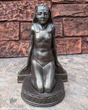 Load image into Gallery viewer, Egyptian kneeling female carving sculpture statue bookend revival Peinlich 7.5" www.NEO-MFG.com sold as one - each