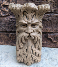 Load image into Gallery viewer, Roman Greek Zeus greenman wall Shelf corbel Grotesque goblin sculpture www.NEO-MFG.com 8 3/8" Mythical Bracket
