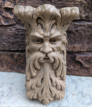 Load image into Gallery viewer, Roman Greek Zeus greenman wall Shelf corbel Grotesque goblin sculpture www.NEO-MFG.com 8 3/8" Mythical Bracket