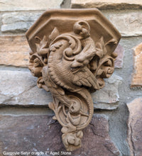 Load image into Gallery viewer, Gargoyle Satyr dragon wall Shelf corbel Grotesque goblin sculpture www.NEO-MFG.com 7" Mythical Dragon Bracket