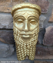 Load image into Gallery viewer, Assyrian king Sargon bust Carved Persian wall sculpture plaque 10.5" www.Neo-Mfg.com Museum Replica
