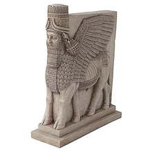 Load image into Gallery viewer, Assyrian Lamassu Nimrud Palace guardians winged Bull Sculpture www.Neo-Mfg.com 10.5" Mesopotamia statue 360