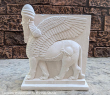 Load image into Gallery viewer, Assyrian Lamassu Nimrud Palace guardians winged Lion Sculpture www.Neo-Mfg.com 10.5" Mesopotamia statue 360