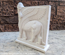 Load image into Gallery viewer, Assyrian Lamassu Nimrud Palace guardians winged Lion Sculpture www.Neo-Mfg.com 10.5" Mesopotamia statue 360