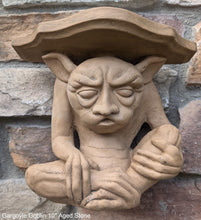 Load image into Gallery viewer, Goblin mythical medieval wall Shelf corbel Grotesque sculpture www.NEO-MFG.com 10"
