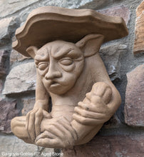 Load image into Gallery viewer, Goblin mythical medieval wall Shelf corbel Grotesque sculpture www.NEO-MFG.com 10"