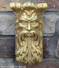 Load image into Gallery viewer, Roman Greek Zeus greenman wall Shelf corbel Grotesque goblin sculpture www.NEO-MFG.com 8 3/8" Mythical Bracket