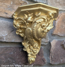 Load image into Gallery viewer, Gargoyle Satyr dragon wall Shelf corbel Grotesque goblin sculpture www.NEO-MFG.com 7" Mythical Dragon Bracket
