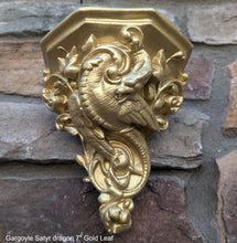 Load image into Gallery viewer, Gargoyle Satyr dragon wall Shelf corbel Grotesque goblin sculpture www.NEO-MFG.com 7" Mythical Dragon Bracket