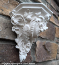 Load image into Gallery viewer, Gargoyle Satyr dragon wall Shelf corbel Grotesque goblin sculpture www.NEO-MFG.com 7" Mythical Dragon Bracket