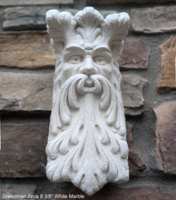Load image into Gallery viewer, Roman Greek Zeus greenman wall Shelf corbel Grotesque goblin sculpture www.NEO-MFG.com 8 3/8" Mythical Bracket