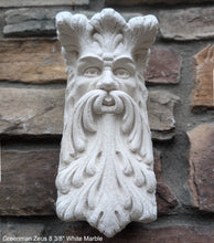 Load image into Gallery viewer, Roman Greek Zeus greenman wall Shelf corbel Grotesque goblin sculpture www.NEO-MFG.com 8 3/8" Mythical Bracket