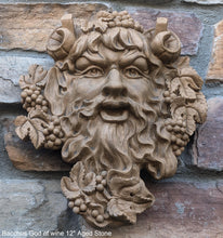 Load image into Gallery viewer, Roman Greek Bacchus God of wine ritual madness and ecstasy - Bacchus bust Sculptural Wall frieze plaque relief www.Neo-Mfg.com 12"
