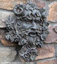 Load image into Gallery viewer, Roman Greek Bacchus God of wine ritual madness and ecstasy - Bacchus bust Sculptural Wall frieze plaque relief www.Neo-Mfg.com 12"