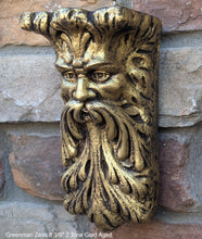 Load image into Gallery viewer, Roman Greek Zeus greenman wall Shelf corbel Grotesque goblin sculpture www.NEO-MFG.com 8 3/8" Mythical Bracket
